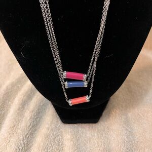 3 Lia Sophia Silver Necklace with Vibrant Bars